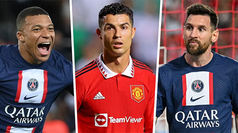 Top 10 sao bóng đá kiếm tiền nhiều nhất năm 2022: Mbappe qua mặt Messi lẫn Ronaldo