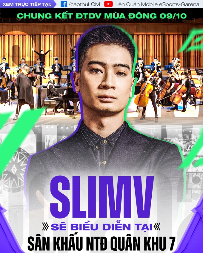 “Phù thủy âm nhạc” SlimV sẽ xuất hiện tại chung kết ĐTDV mùa Đông 2022.