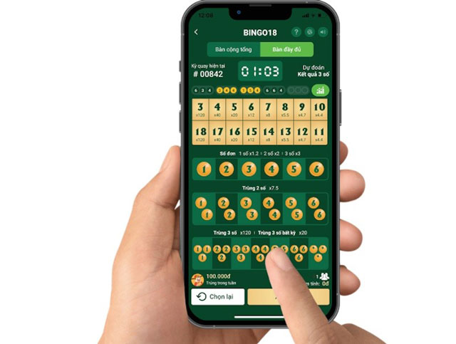 Giao diện Bingo18 trên Vietlott SMS hết sức trực quan