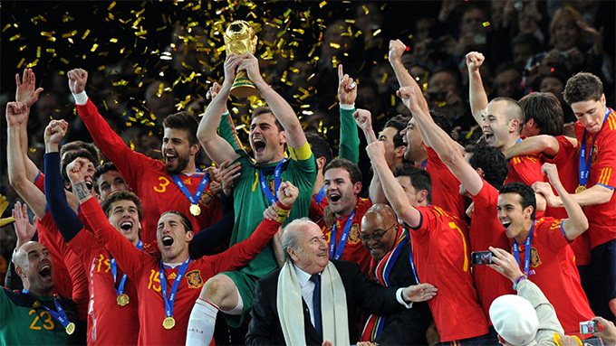 ĐT Tây Ban Nha từng đoạt chức vô địch thế giới năm 2010