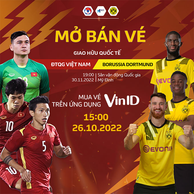 Mua vé trận ĐT Việt Nam vs Dortmund ở đâu, khi nào?