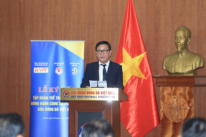 Ông Mai Thế Hưng - Giám đốc Đối ngoại của Động Lực khẳng định sự đồng hành lâu dài với VFF và VPF 