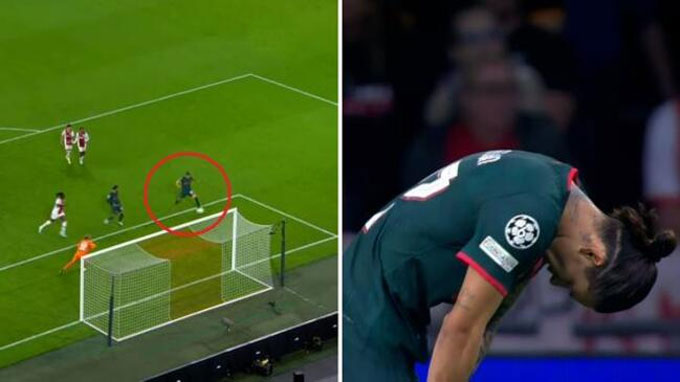 Nunez có pha bỏ lỡ khó tin ở cuối hiệp 1 trận Ajax vs Liverpool