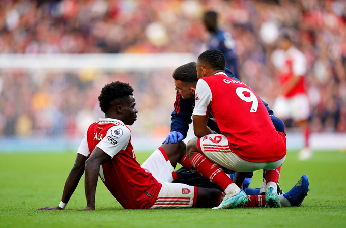Saka chấn thương có thể khiến Arsenal gặp khó khăn