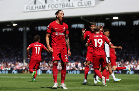 Darwin Nunez tỏa sáng  với 5 bàn thắng trong 7 trận  gần nhất khoác áo Liverpool