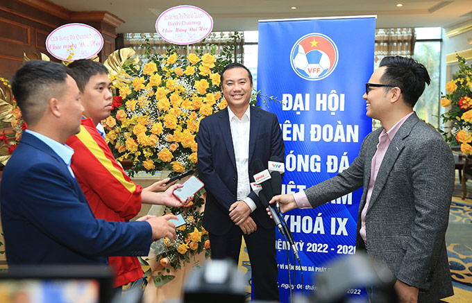 Phó Chủ tịch VFF - Nguyễn Xuân Vũ muốn phát triển công tác truyền thông cho các giải ngoài chuyên nghiệp - Ảnh: Đức Cường