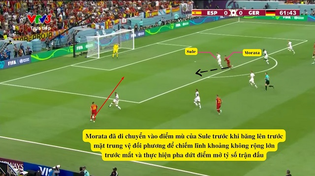 Morata di chuyển khôn ngoan trước khi ghi bàn mở tỷ số cho Tây Ban Nha