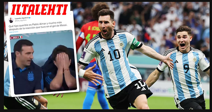 Pablo Aimar bật khóc trên băng ghế chỉ đạo khi Messi ghi bàn vào lưới Mexico