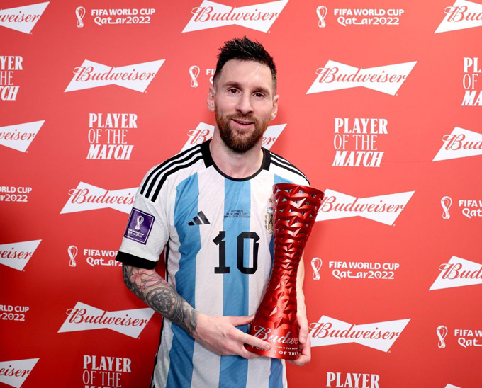 Messi giành giải Cầu thủ xuất sắc nhất trận nhiều nhất lịch sử World Cup