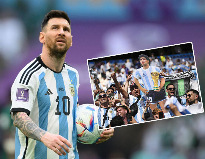 Trong mắt người dân Argentina, Messi vẫn không thể thay thế được Maradona