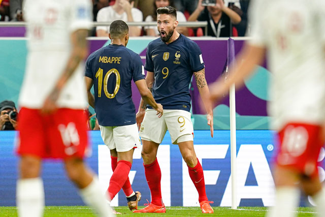 Giroud đã có 3 bàn thắng cho ĐT Pháp tại World Cup 2022
