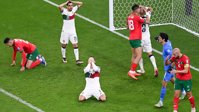 Ronaldo bất lực trong trận đấu với Morocco dù được tung vào sân ngay đầu hiệp 2