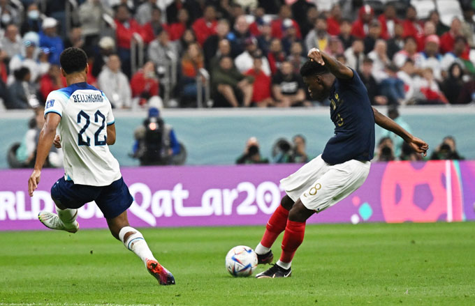 Tchouameni mở tỷ số trận Anh vs Pháp ở phút 17
