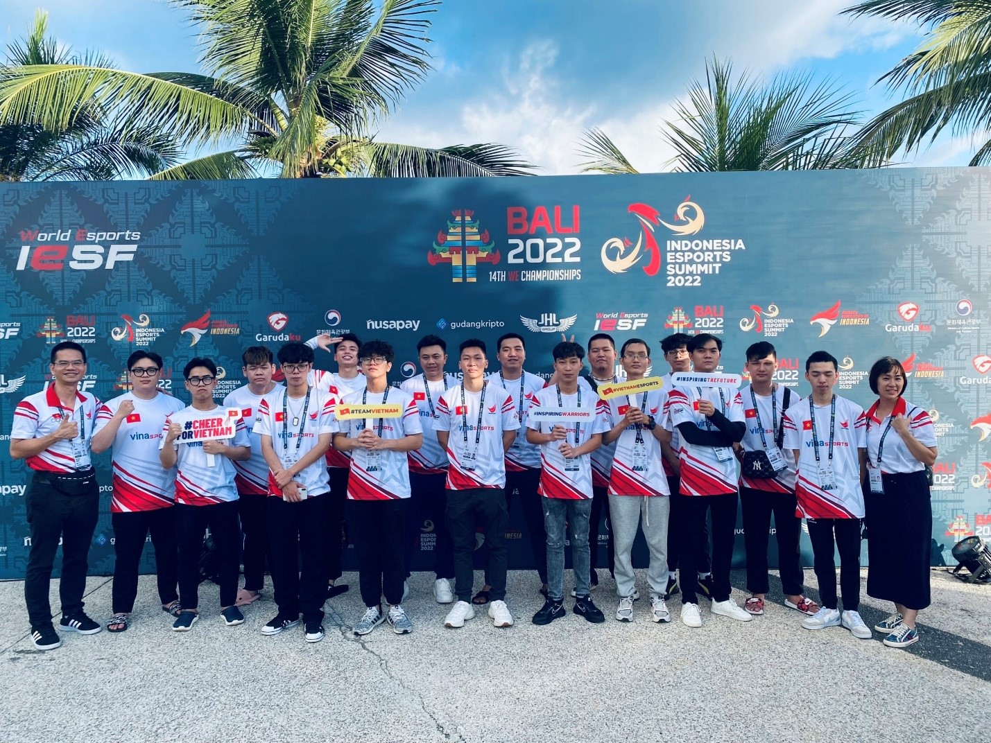 Đoàn Thể thao điện tử Việt Nam tại IESF WEC 2022. Ảnh: VIRESA
