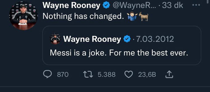 Bài đăng của Rooney trên Twitter