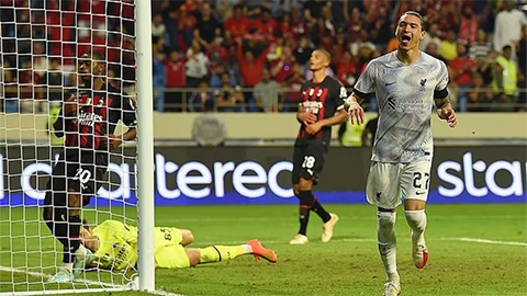 Nunez ghi cú đúp trong 6 phút giúp Liverpool đánh bại Milan