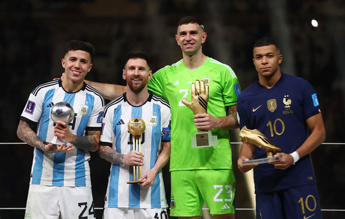 Argentina thắng lớn với các giải cá nhân ở World Cup 2022 và chỉ để giải Vua phá lưới vào tay Kylian Mbappe (Pháp)