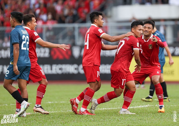 Niềm vui của Indonesia khi ghi bàn thắng vào lưới Brunei