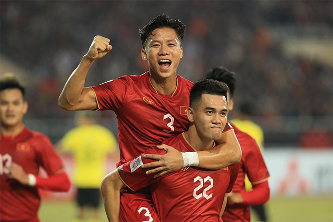 Tiến Linh ghi bàn thắng mở tỷ số cho ĐT Việt Nam - Ảnh: Minh Tuấn