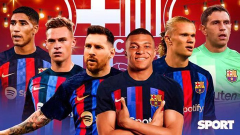 Đội bóng nợ nần chồng chất, fan Barca vẫn mơ siêu đội hình với Messi, Haaland và Mbappe
