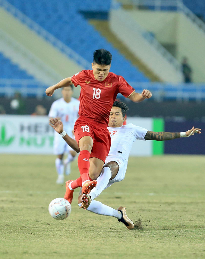 Tuấn Hải đã chơi khá tốt trong chiến thắng trước Myanmar