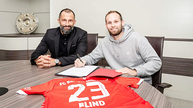 Daley Blind trong ngày ký hợp đồng với Bayern