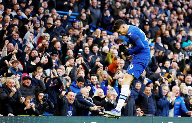 Tiền đạo Kai Havertz ăn mừng bàn thắng duy nhất trong trận Chelsea vượt qua đối thủ cùng thành phố Crystal Palace