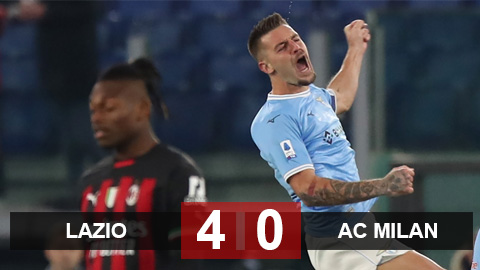 Kết quả Lazio vs Milan: Rossoneri thảm bại