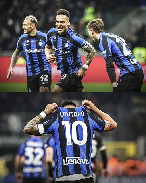 Tân thủ quân Lautaro Martinez ghi bàn duy nhất cho Inter ở trận derby mới nhất của thành Milano
