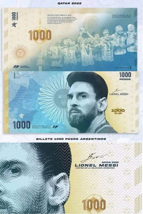 Hình ảnh Messi có thể xuất hiện trên tiền Argentina
