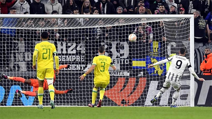 Vlahovic mở tỷ số trận Juventus vs Nantes 
