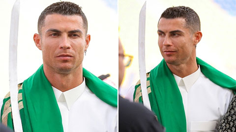 Ronaldo quý phái khi diện 'bộ cánh' truyền thống của Saudi Arabia