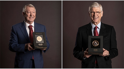Sir Alex Ferguson và Arsene Wenger nhận vinh dự cao quý của Premier League