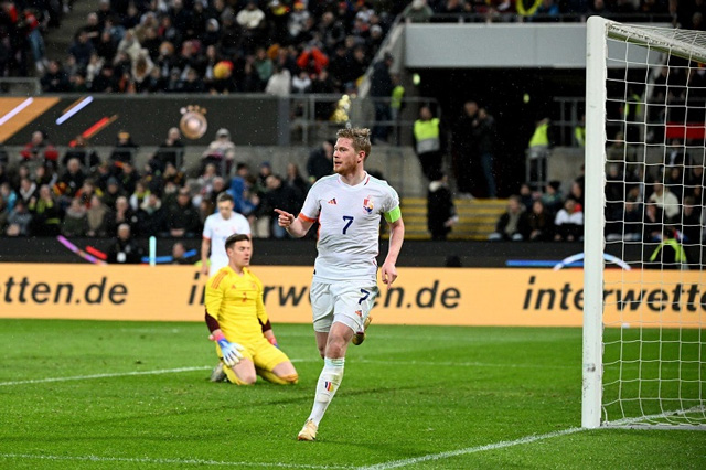 De Bruyne tỏa sáng ở trận Đức vs Bỉ, với 1 bàn thắng cùng 2 đường kiến tạo