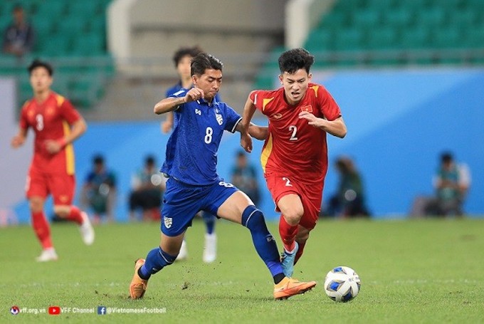 U22 Việt Nam sẽ đối đầu U22 Thái Lan tại bảng B môn bóng đá nam SEA Games 32. Ảnh: Đức Cường