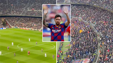 Fan Barca hô vang tên Messi ở thảm bại trước Real