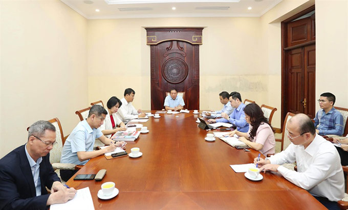 Cuộc họp nhằm rà soát toàn bộ công tác chuẩn bị cho đoàn thể thao Việt Nam thi đấu tại SEA Games 2023 - Ảnh: Báo Văn hóa