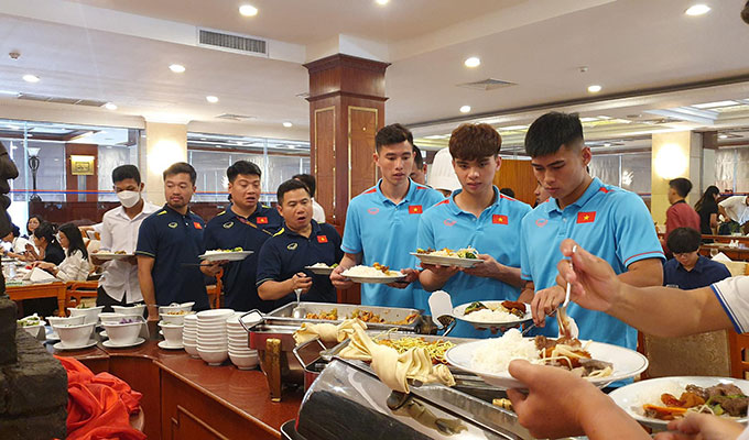 U22 Việt Nam được chăm sóc "tận răng" trong quá trình lưu trú tại khách sạn Phnom Penh khi dự SEA Games 2023.