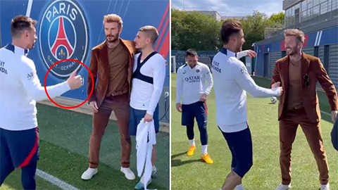 Khoảnh khắc khó xử của Messi và Beckham ở sân tập của PSG