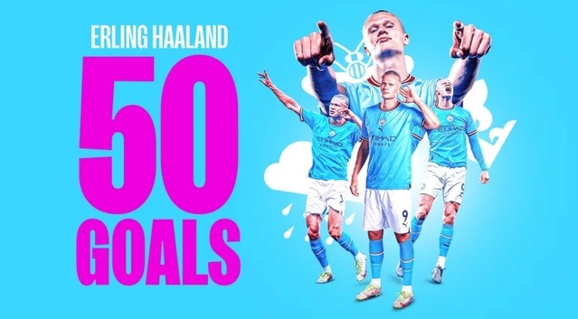 Haaland chạm mốc 50 bàn thắng ngay ở mùa đầu tiên chơi bóng tại Premier League.