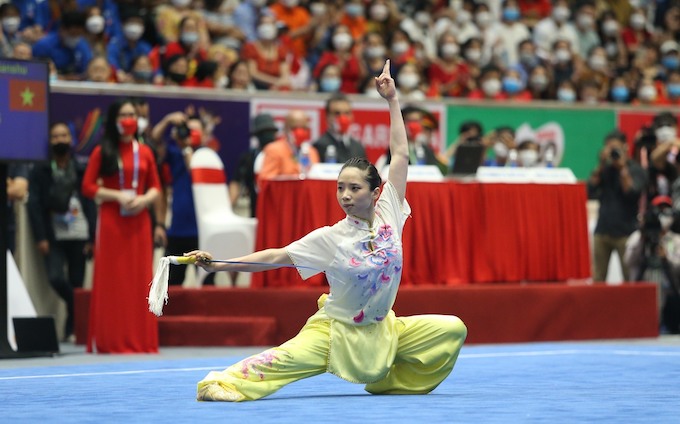 Dương Thuý Vi, nữ hoàng wushu của thể thao Việt Nam. Ảnh: Minh Tuấn