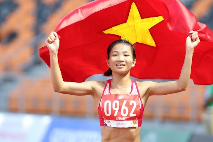 Cô gái vàng Nguyễn Thị Oanh tiếp tục là hy vọng của điền kinh Việt Nam. Ảnh: Minh Tuấn