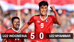 Kết quả U22 Indonesia 5-0 U22 Myanmar: Chiến thắng 5 sao