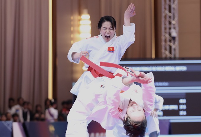 Karate hy vọng sẽ mang nhiều bất ngờ trong ngày thi đấu hôm nay cho đoàn Việt Nam. Ảnh: Đức Cường