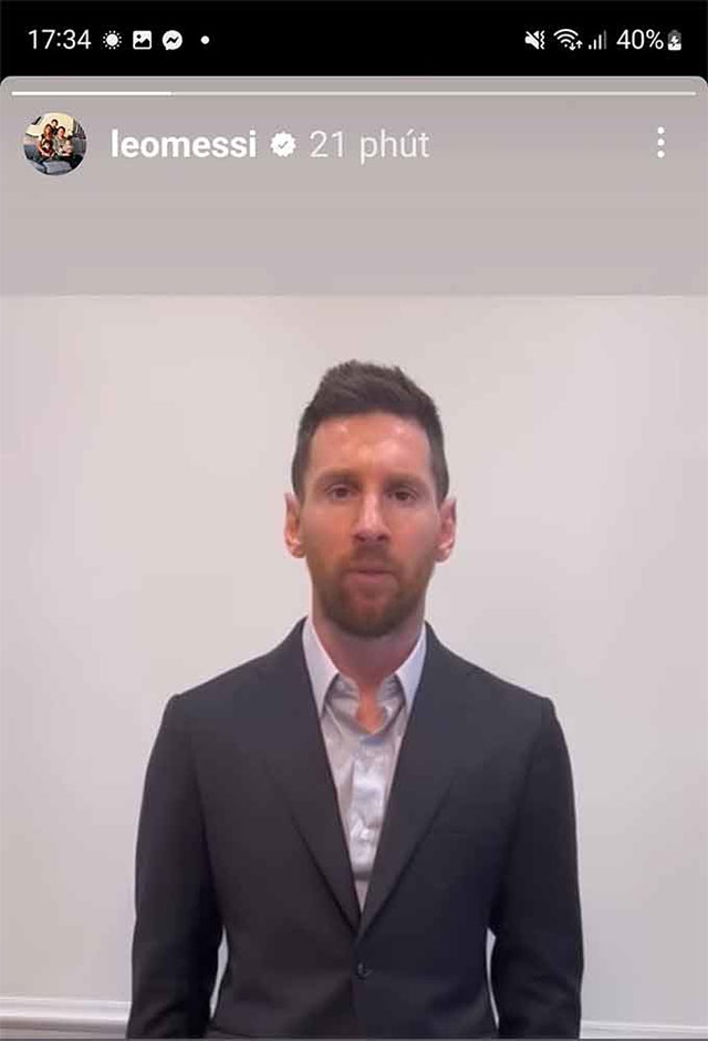 Messi mới đây đã gửi video xin lỗi CLB lên mạng xã hội