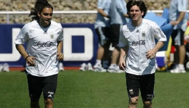 Sorin và Messi trong màu áo ĐT Argentina