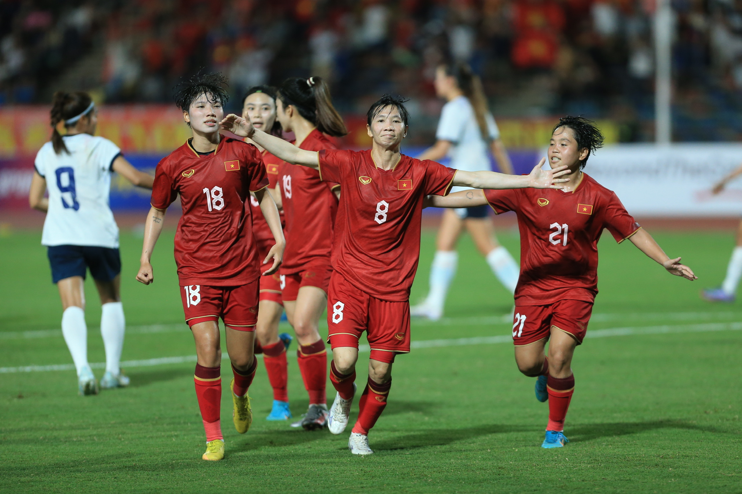 ĐT nữ Việt Nam lần thứ 4 liên tiếp vào chung kết SEA Games - Ảnh: Đức Cường 