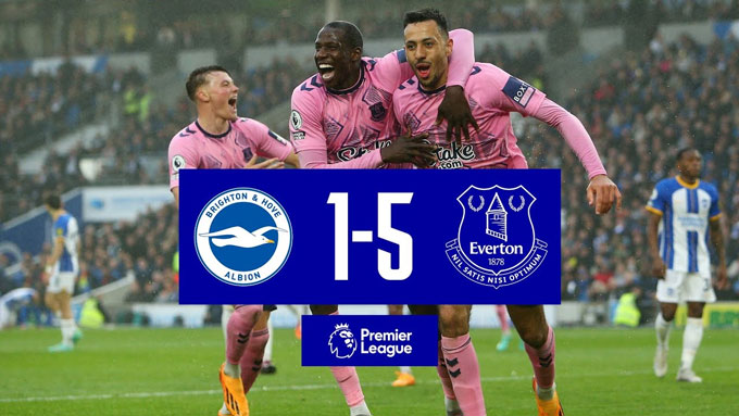 Everton vừa giành chiến thắng 5-1 trước Brighton và có tinh thần hưng phấn cao độ