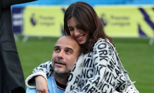 Guardiola rất cưng nựng cô con gái út Valentina