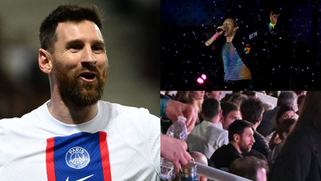 Messi rất thích thú khi xem Coldplay biểu diễn